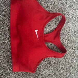 Nike Red Racerback Sports Bra with White Swoosh